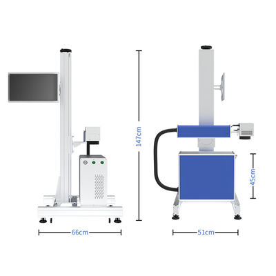 Touch Screen Computer Flying Fiber Laser Marking Machine Air Cooling