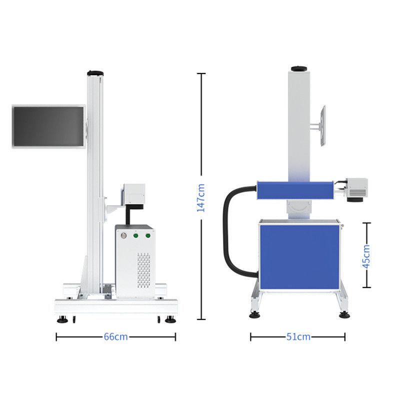 Touch Screen Computer Flying Fiber Laser Marking Machine Air Cooling